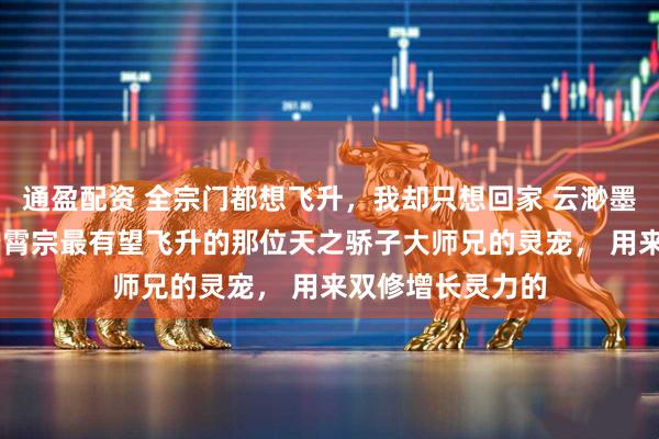 通盈配资 全宗门都想飞升,我却只想回家 云渺墨渊苏清雪 我是云霄宗最有望飞升的那位天之骄子大师兄的灵宠, 用来双修增长灵力的